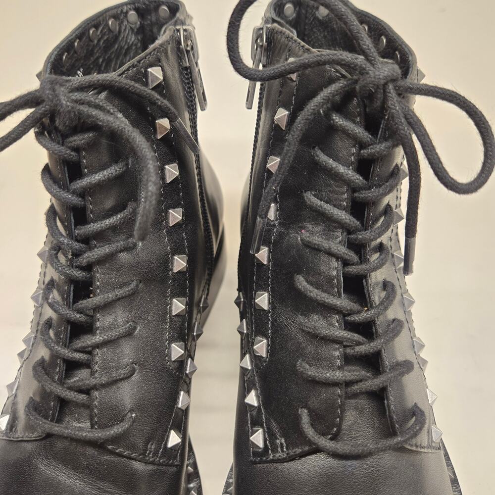 ASH Studded Leather WhyNot Combat Boots 38 Moto Punk Edgy Biker - Picture 6 of 13